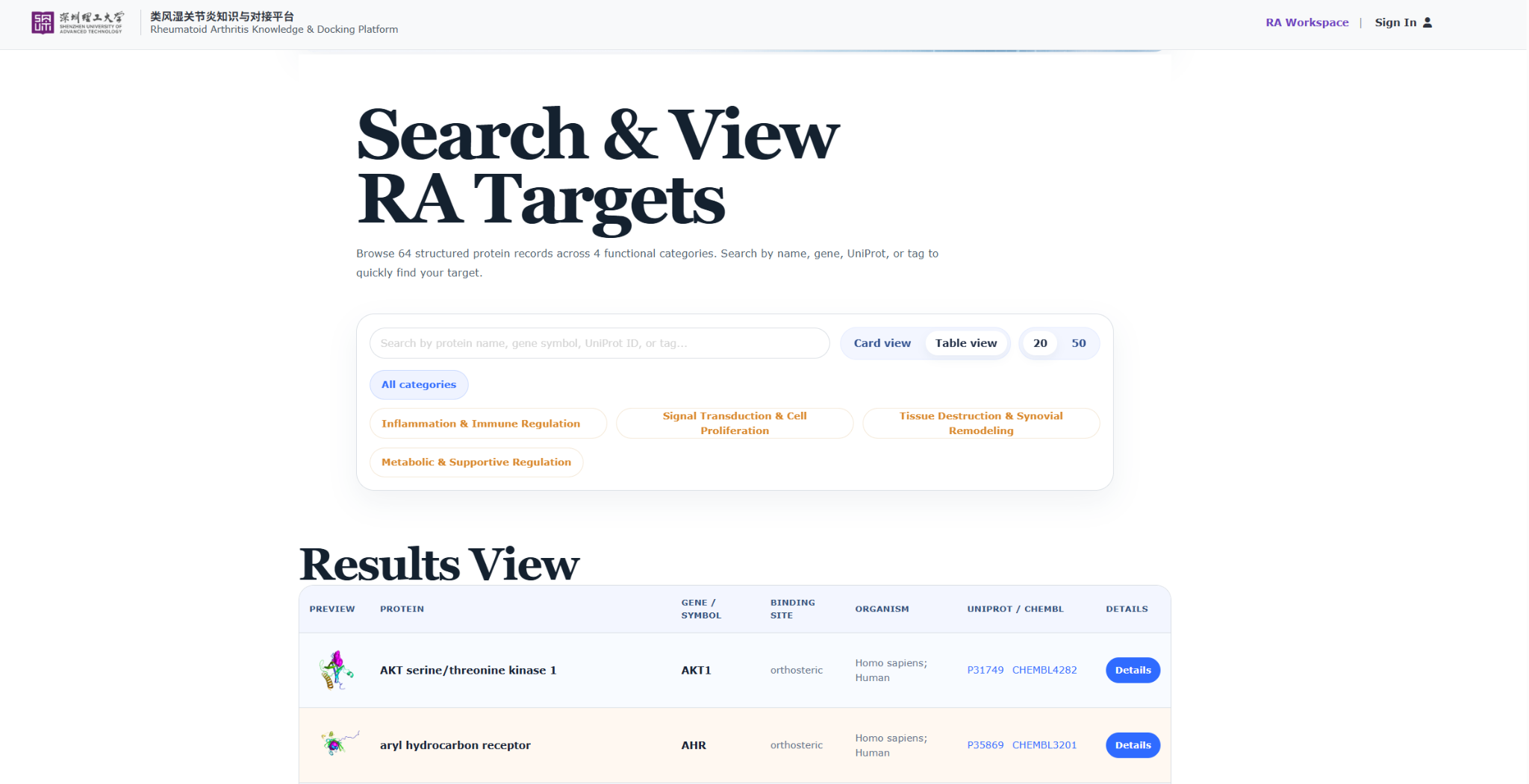 Knowledge Base search and results